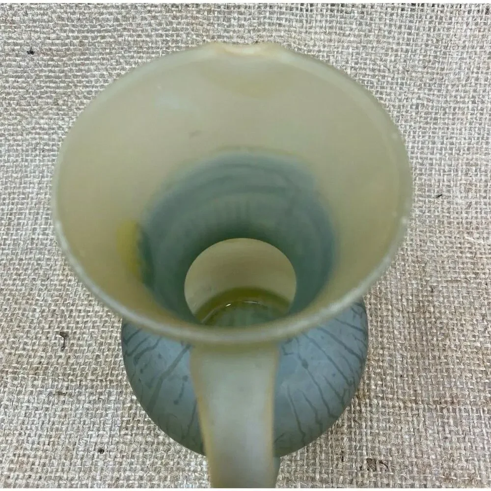 Al Rama Israel Small Hour Glass Pitcher Frosted Art Glass